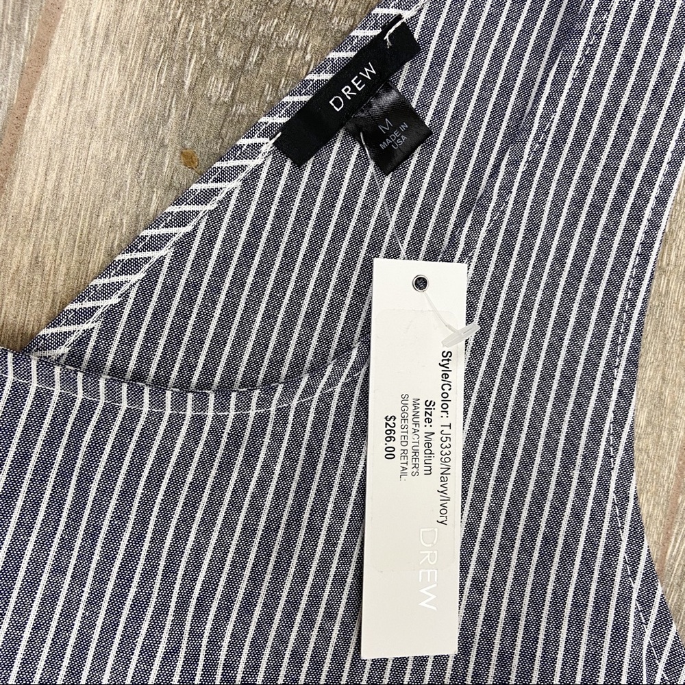 NWT Drew Jumpsuit Chambray and White Striped Sz M